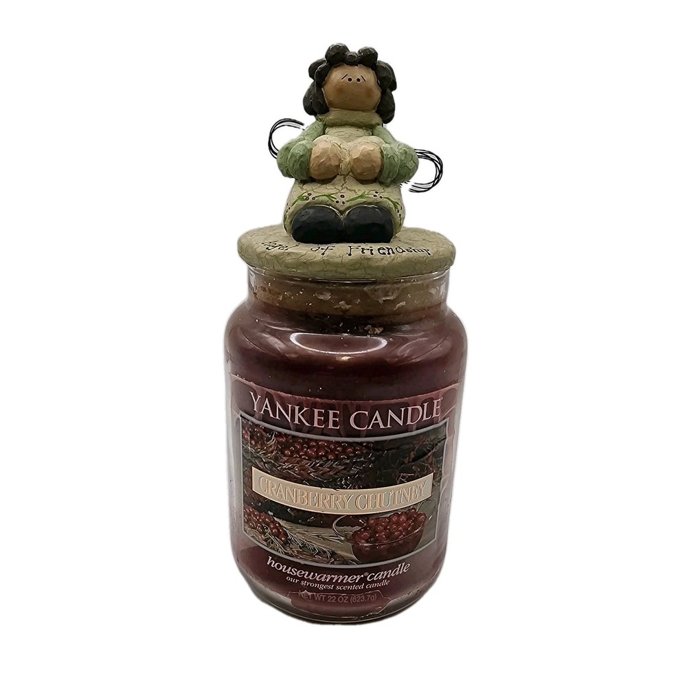 Retired Yankee Candle Angel of Friendship Topper CRANBERRY CHUTNEY 22 oz READ